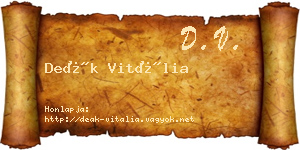 Deák Vitália névjegykártya